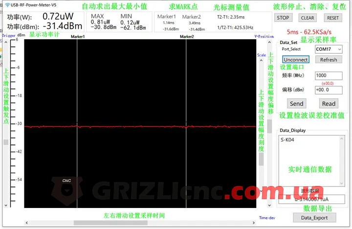 RF Power Meter V7 10GHz RF Network Serial Communication RF Power Meter V7 10GHz RF Network Serial Communication