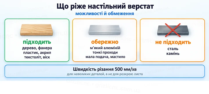 Що ріже настільний верстат: можливості й обмеження