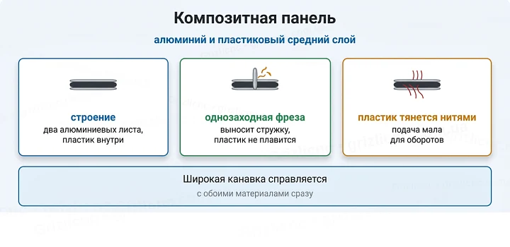 Композитная панель: алюминий и пластиковый средний слой