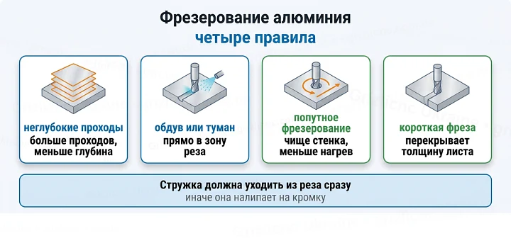 Фрезерование алюминия: четыре правила