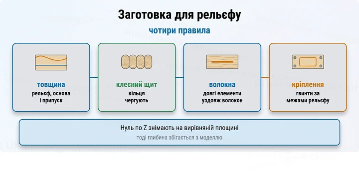 Заготовка для рельєфу: чотири правила Заготовка для рельєфу: чотири правила