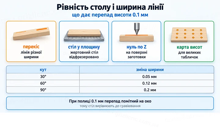 Рівність столу і ширина лінії: що дає перепад висоти 0.1 мм
