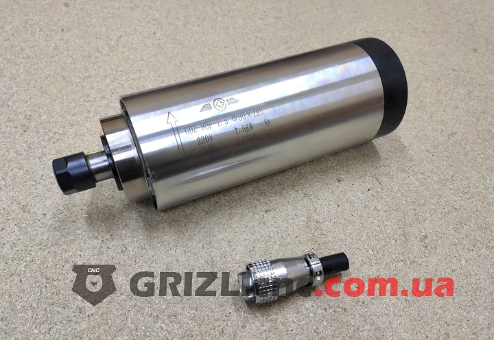 Шпиндель GDZ 1.5кВт 220В цанга ER16 воздушное охлаждение (3 подшипника) | Фото: 1