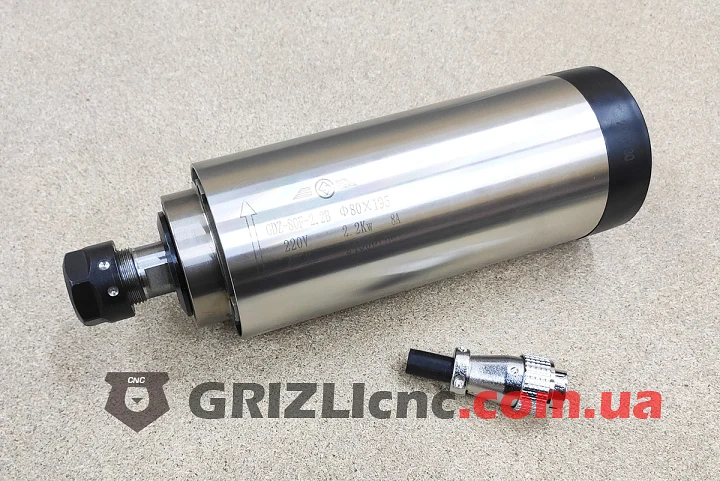 Шпиндель GDZ 2.2кВт 220В цанга ER20 воздушное охлаждение (3 подшипника) | Фото: 1