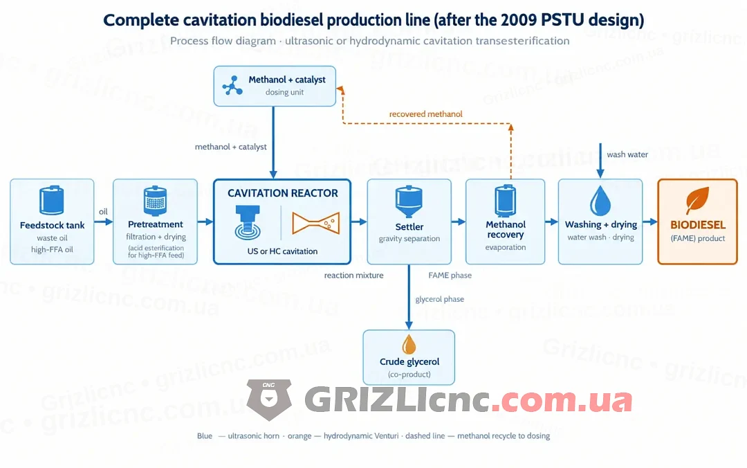 Схема комплексної лінії виробництва біопалива 2009 року