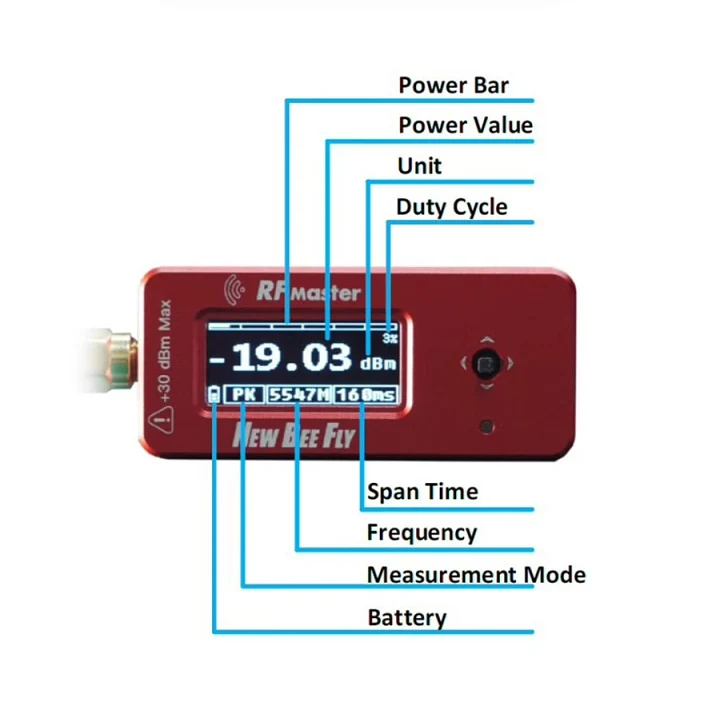 Экран: Измеритель мощности радиосигнала NEW BEE FLY RF Master V1.0