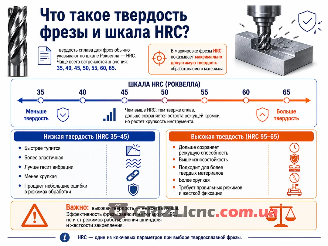 Что такое твердость фрезы и шкала HRC
