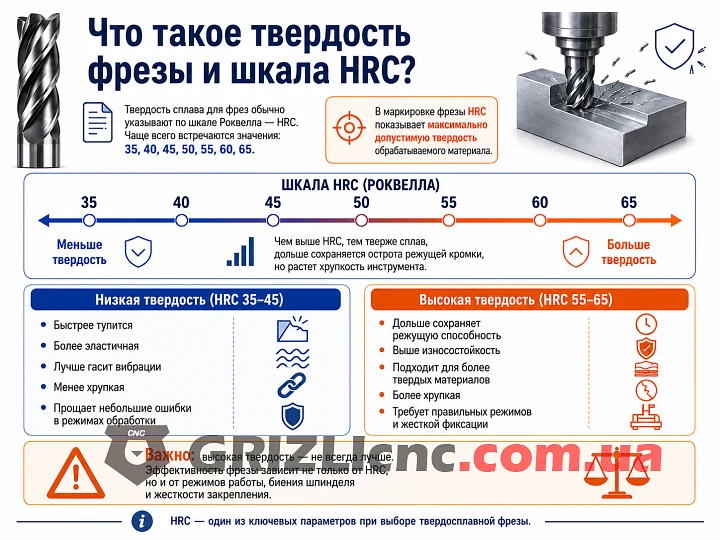Що таке твердість фрези і шкала HRC Що таке твердість фрези і шкала HRC