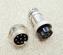 Разьем цилиндрический GX16 8pin  (мама+папа)