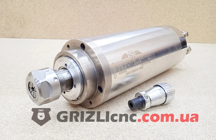 Шпиндель GDZ 2.2кВт (6А) 220В цанга ЕR20 водяное охлаждение (3 подшипника) | Фото: 1