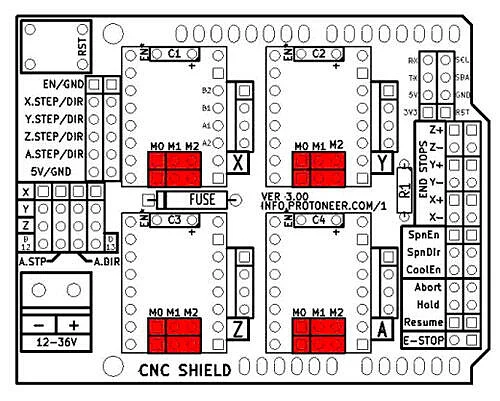 Плата расширения ЧПУ Arduino UNO CNC Shield v3.0
