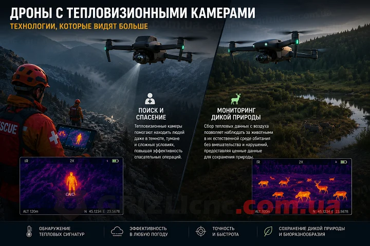 Аналогова FPV тепловізійна камера для дрона в роботі
