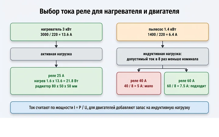Выбор тока твердотельного реле для нагревателя 3 кВт и пылесоса 1.4 кВт Выбор тока твердотельного реле для нагревателя 3 кВт и пылесоса 1.4 кВт