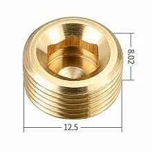 Заглушка 1/4" с наружной резьбой под внутренний шестигранник - 1/4"